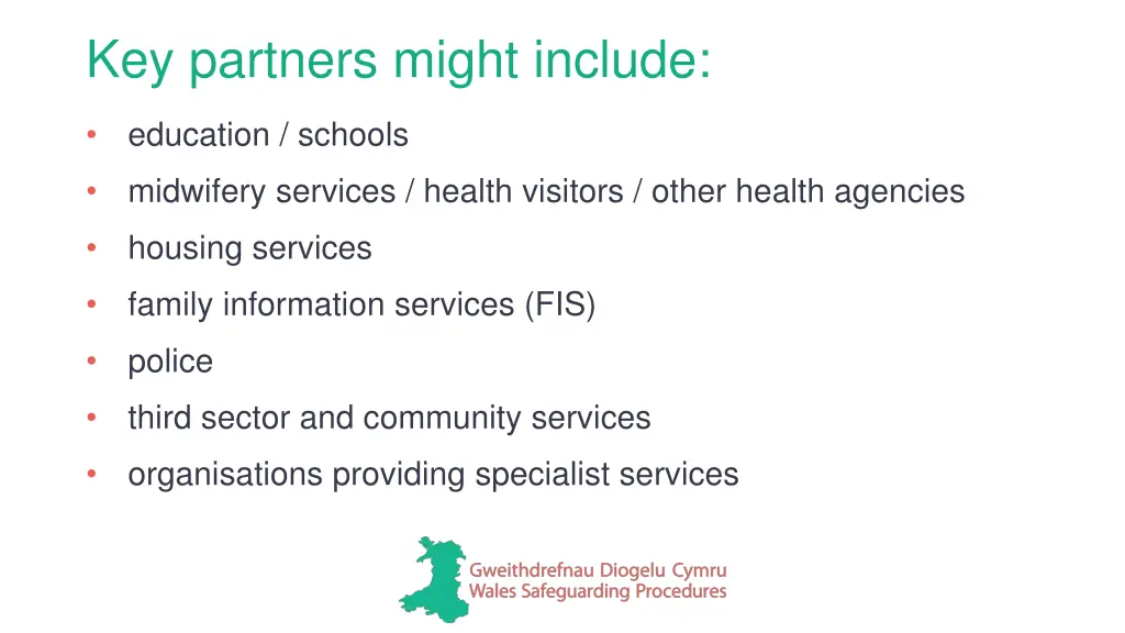 key partners might include