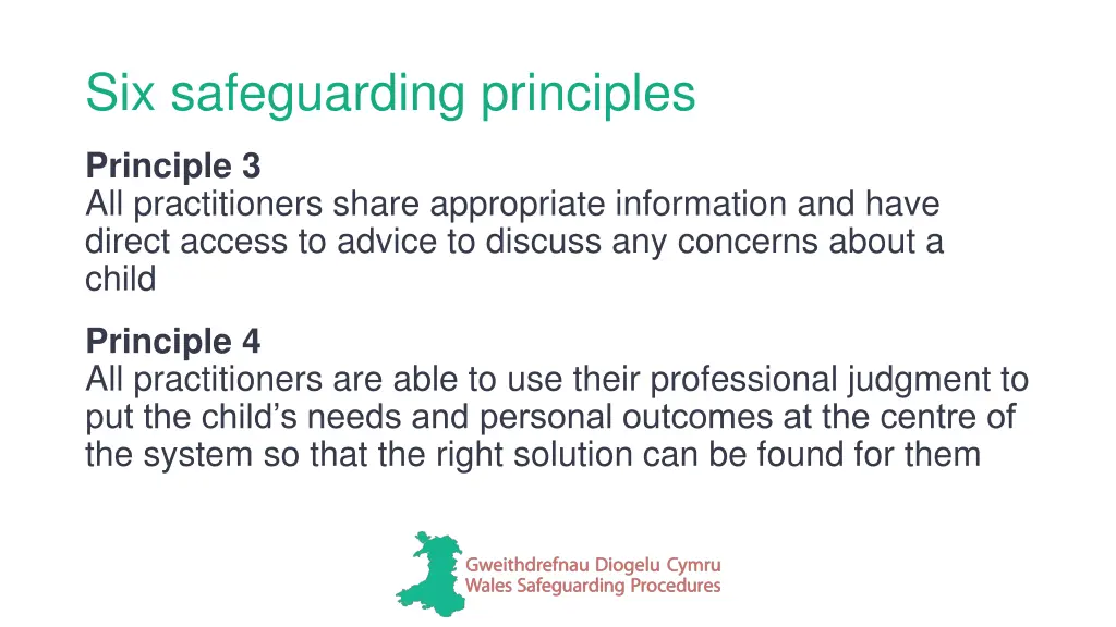 six safeguarding principles 1