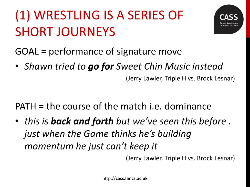 1 wrestling is a series of short journeys 1