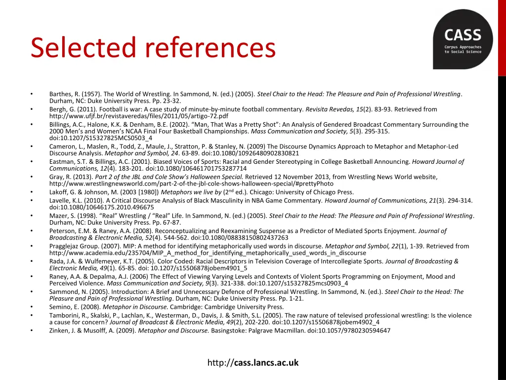 selected references