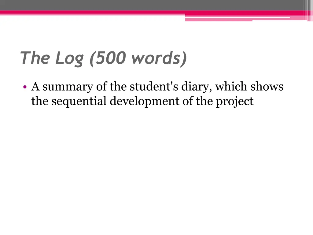 the log 500 words