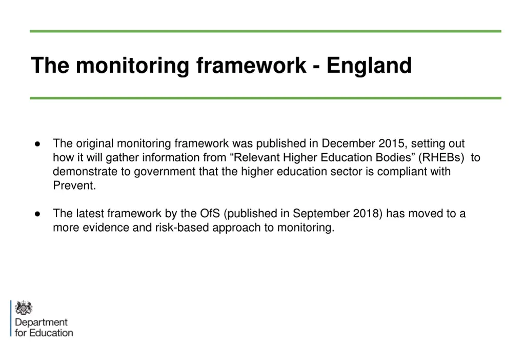 the monitoring framework england