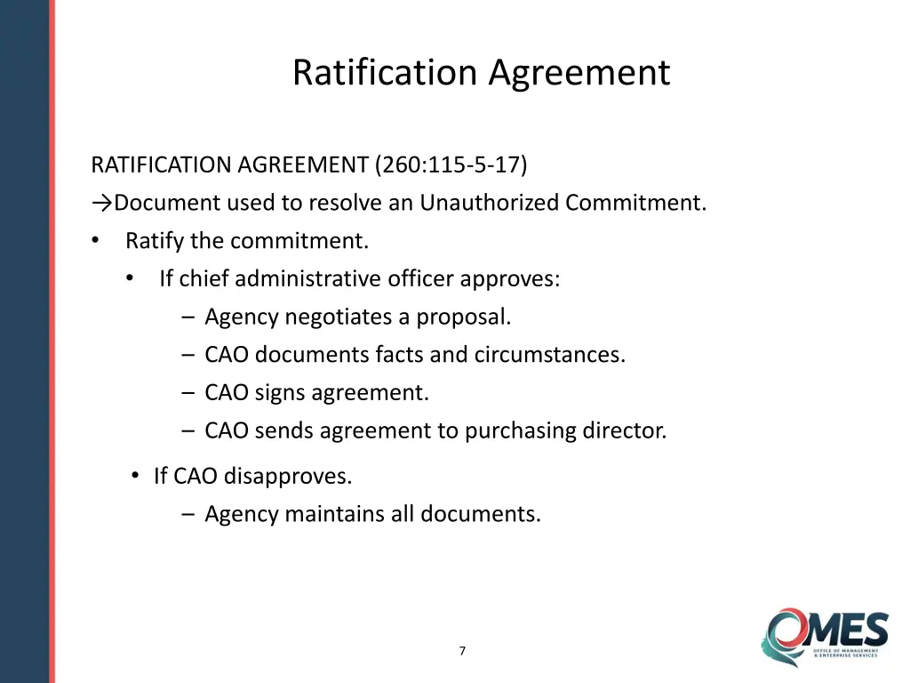 ratification agreement