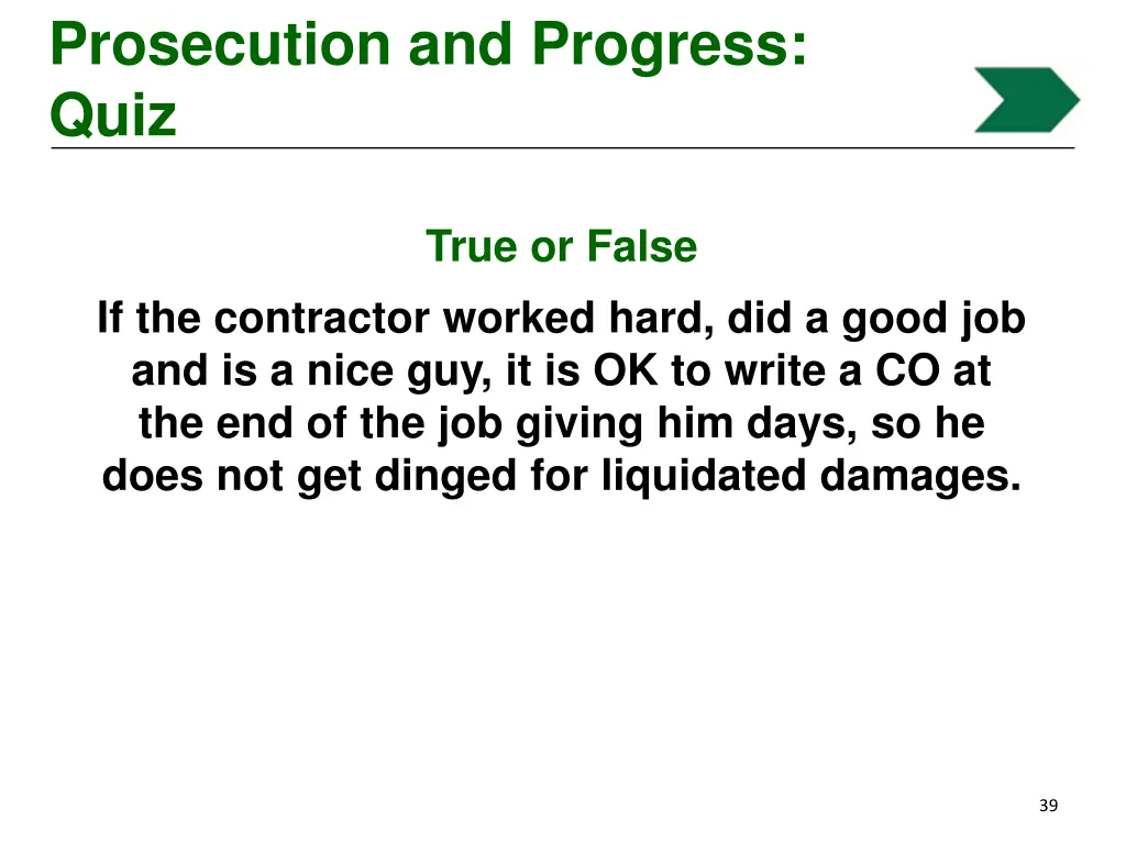 prosecution and progress quiz 5