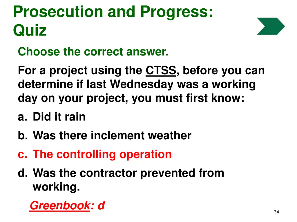 prosecution and progress quiz choose the correct 1