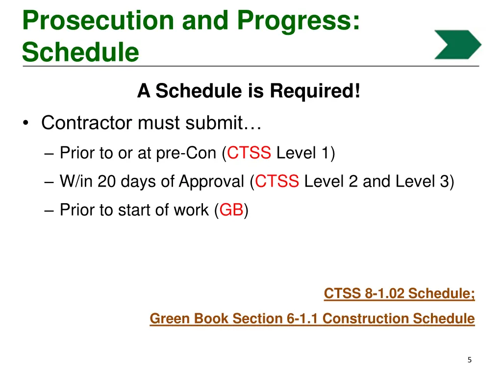 prosecution and progress schedule 1