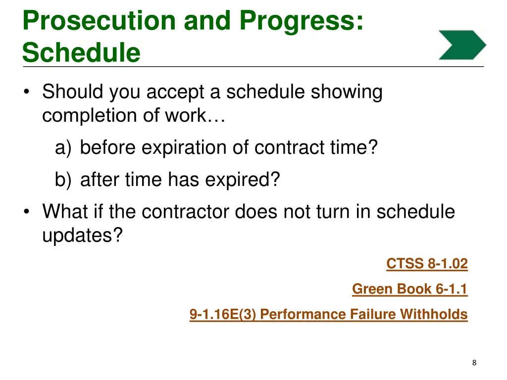 prosecution and progress schedule 4