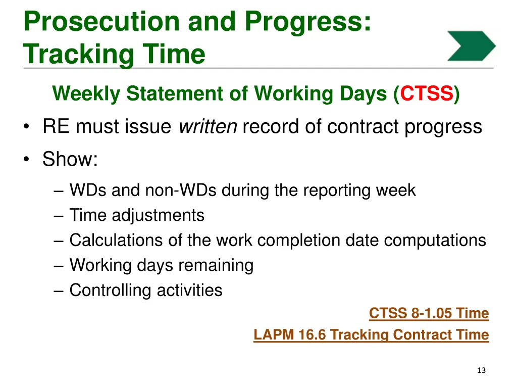 prosecution and progress tracking time