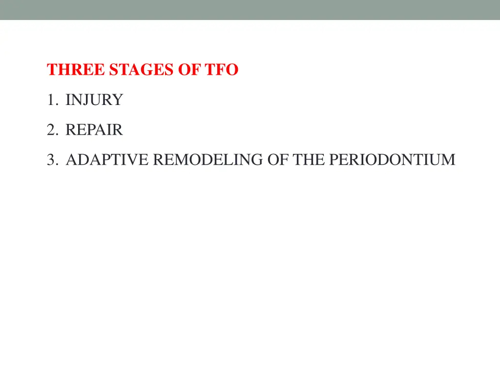 three stages of tfo