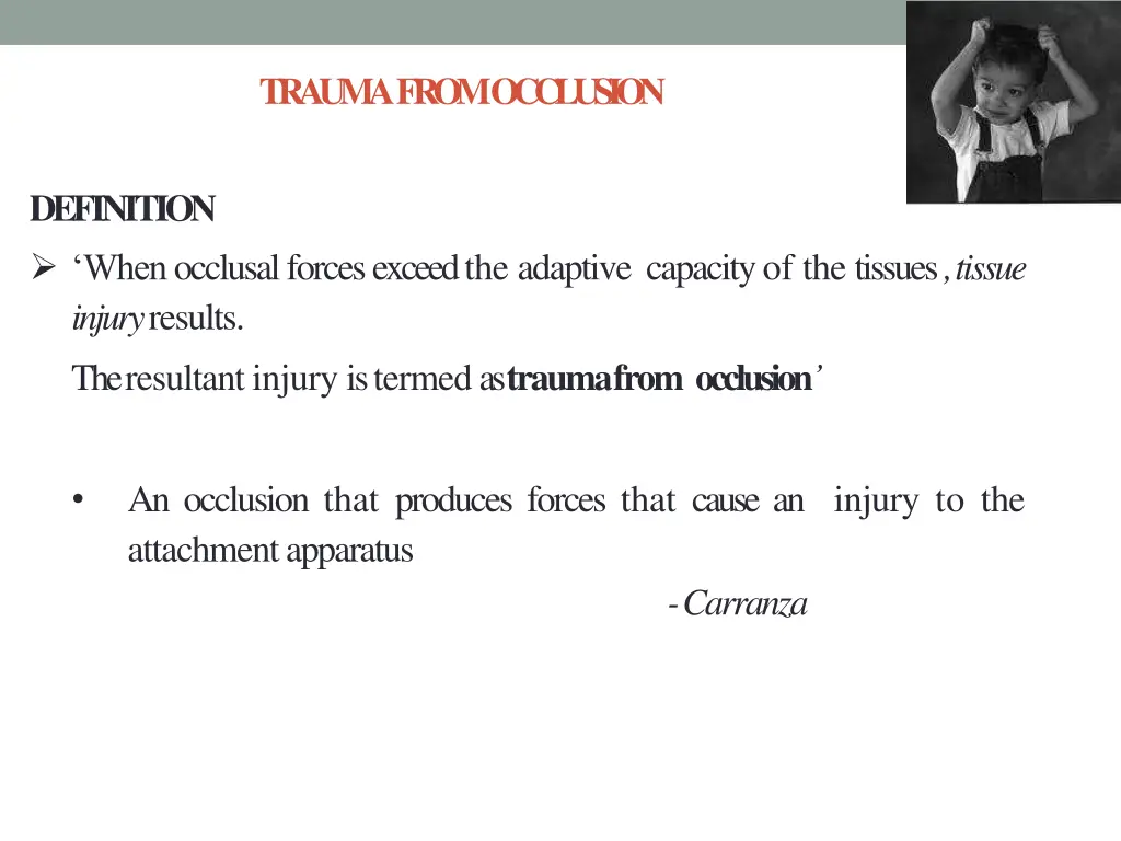 trauma from occlusion