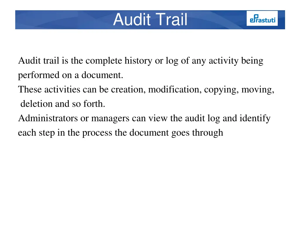 audit trail