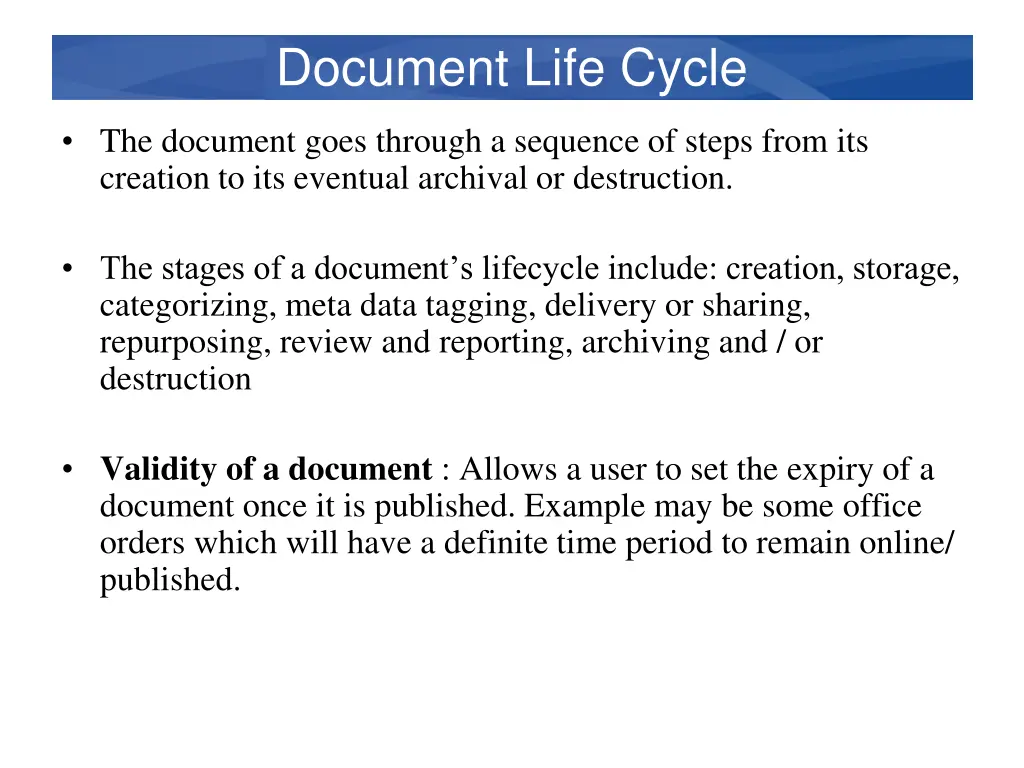 document life cycle