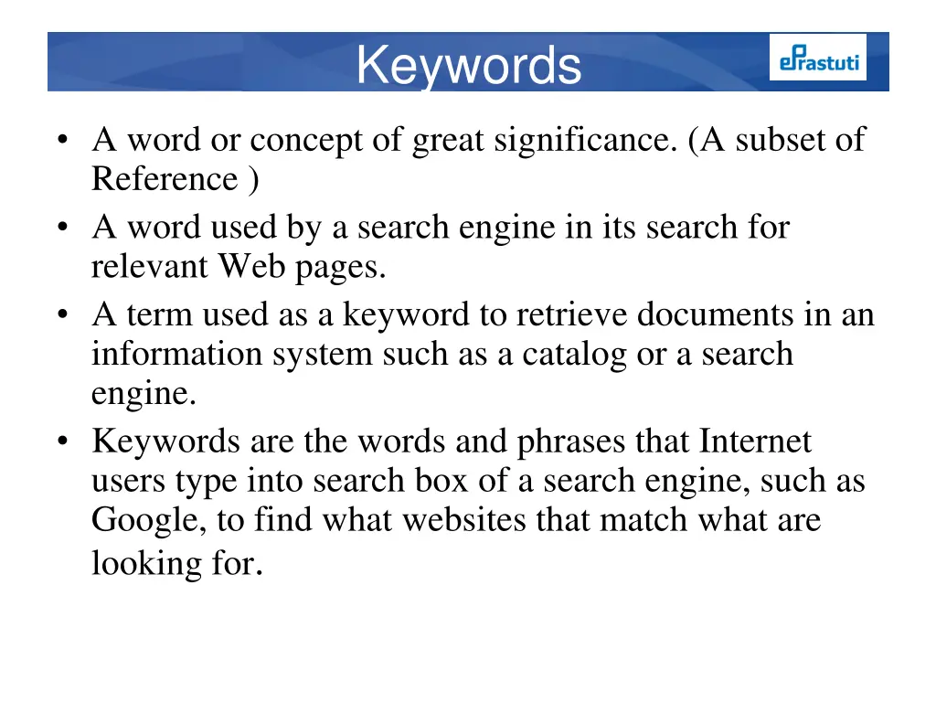 keywords