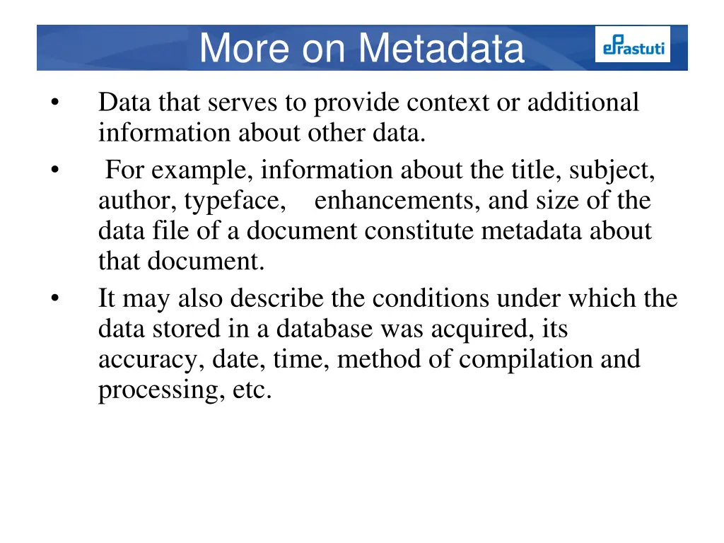 more on metadata