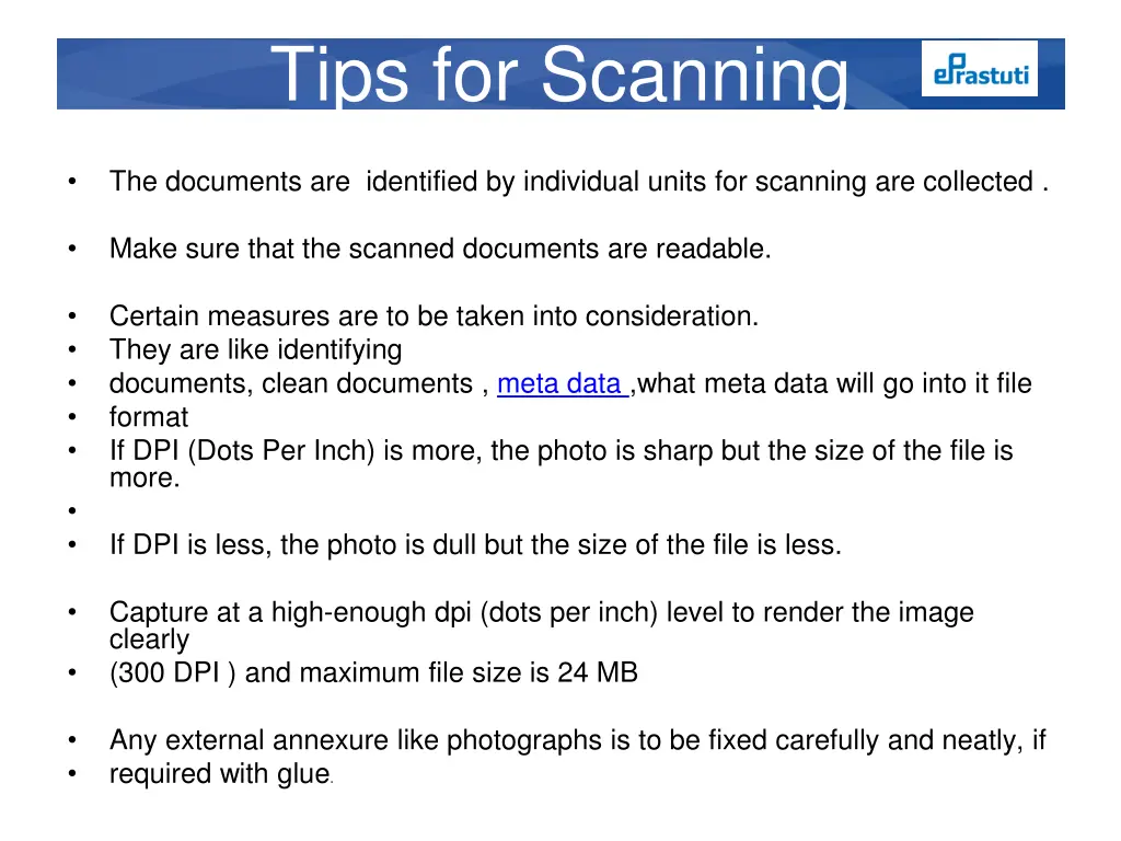 tips for scanning