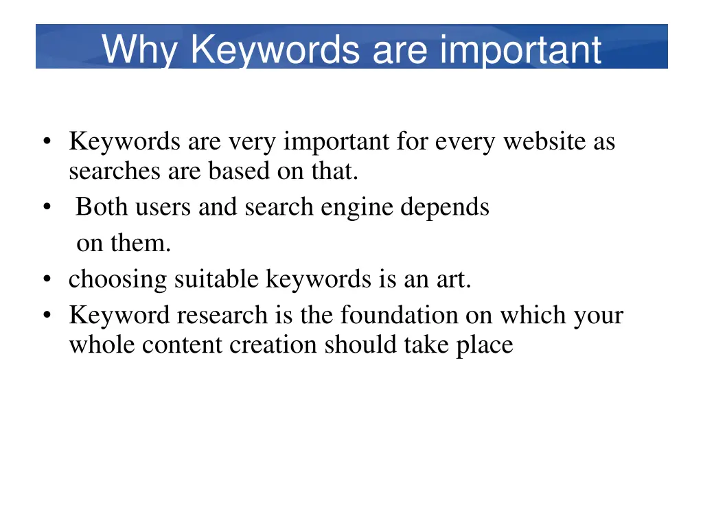 why keywords are important