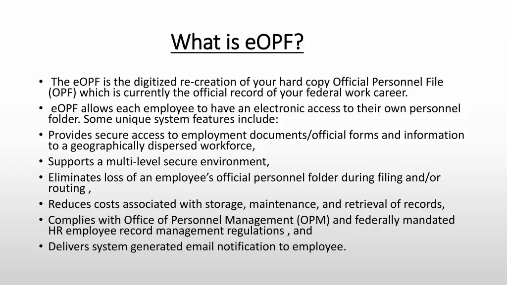 what is eopf what is eopf