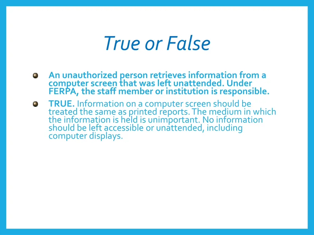 true or false 10