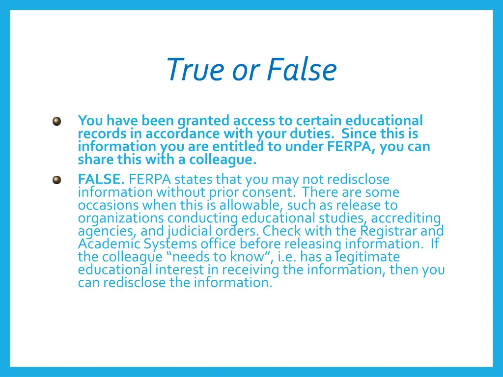 true or false 11