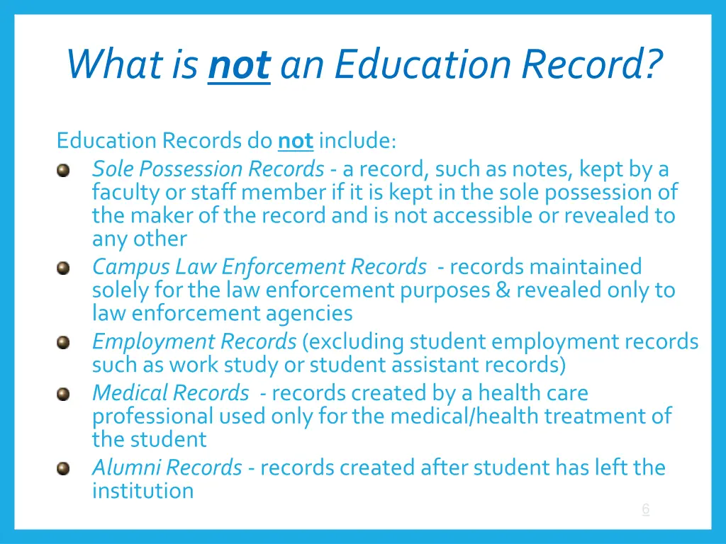 what is not an education record