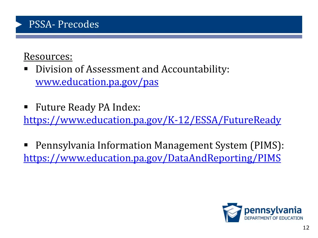 pssa precodes 10