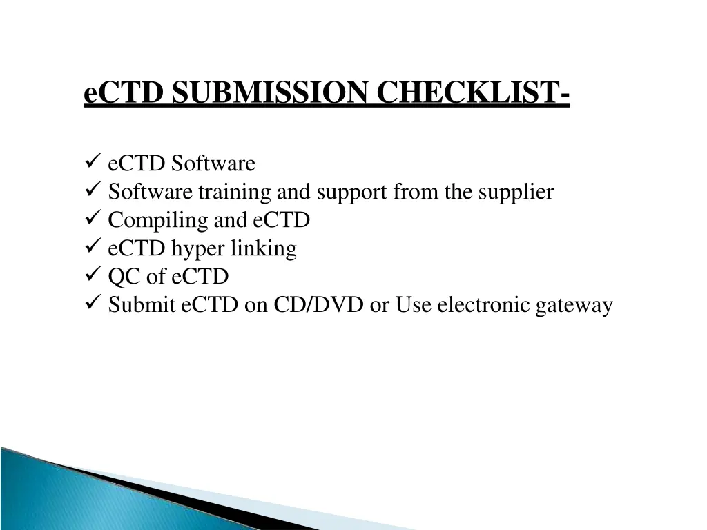 ectd submission checklist