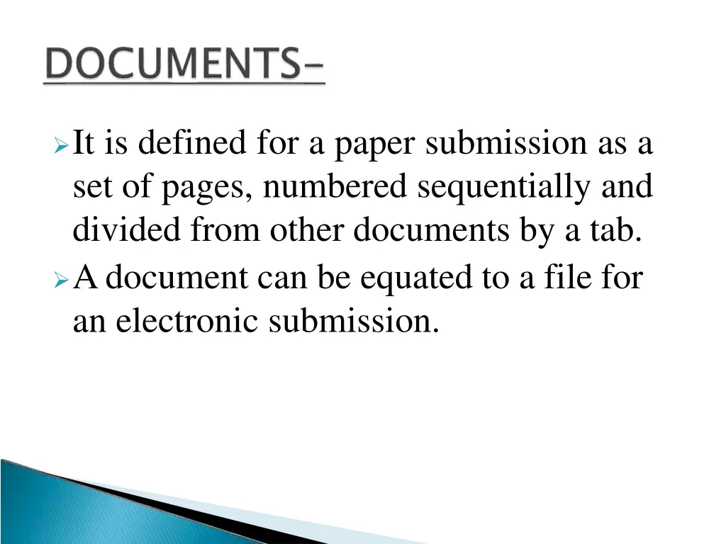 it is defined for a paper submission