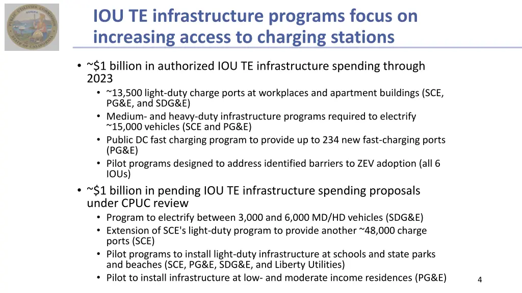 iou te infrastructure programs focus