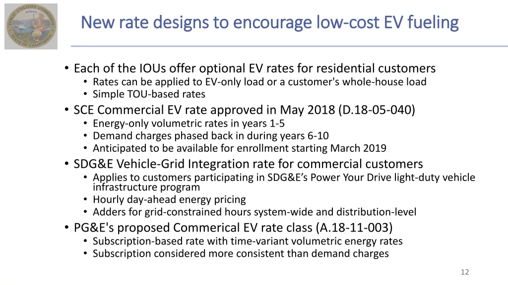 new rate designs to encourage low new rate