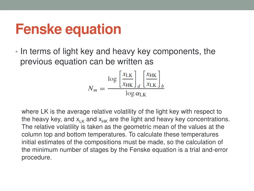 fenske equation