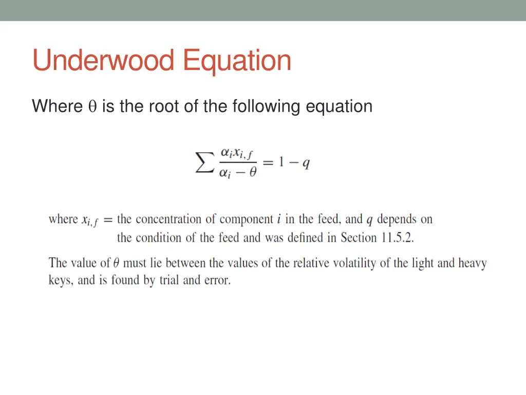 underwood equation