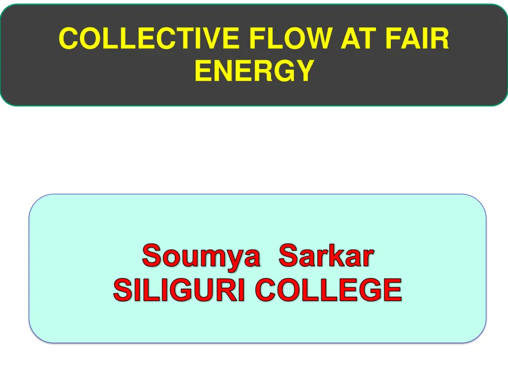 collective flow at fair energy