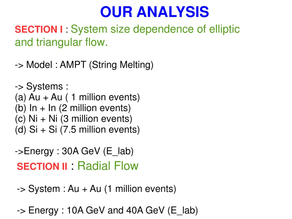 our analysis