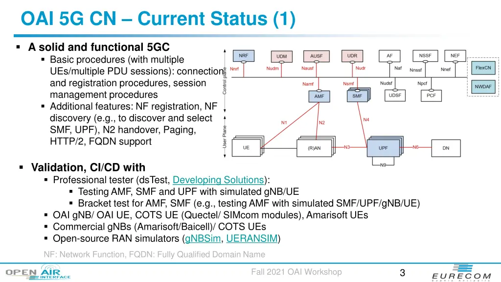 oai 5g cn current status 1