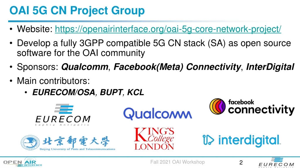 oai 5g cn project group