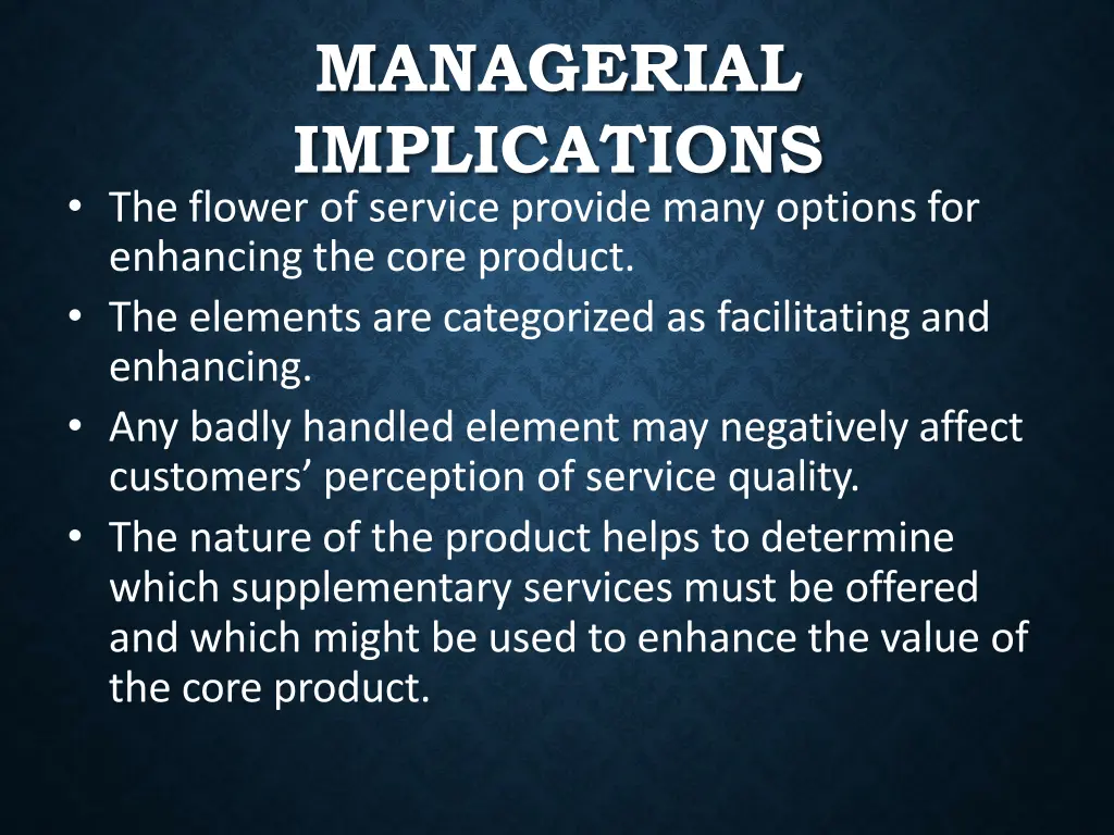 managerial implications the flower of service