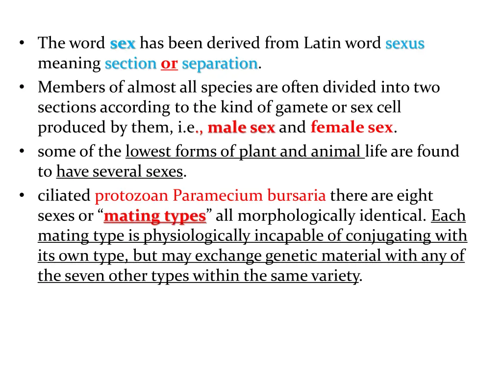 the word sex has been derived from latin word