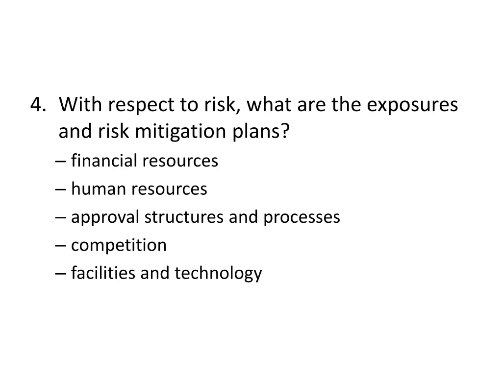 4 with respect to risk what are the exposures