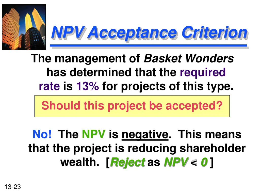 npv acceptance criterion