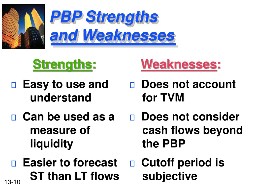 pbp strengths and weaknesses