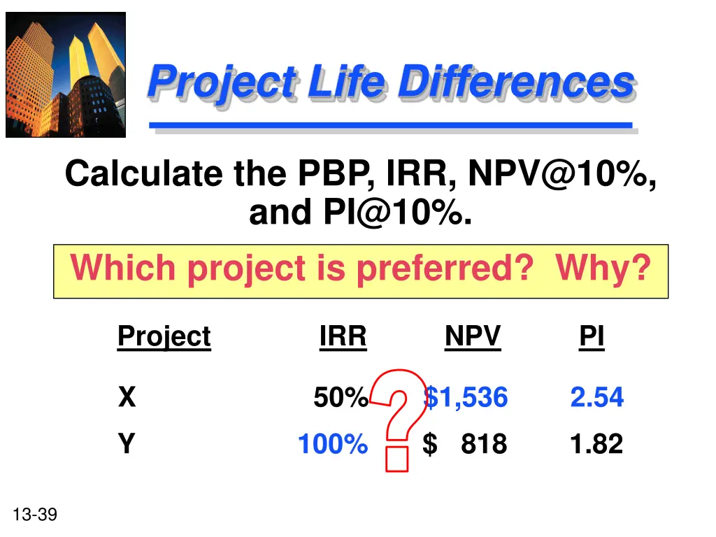 project life differences