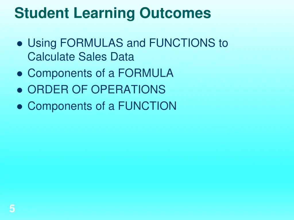 student learning outcomes 1