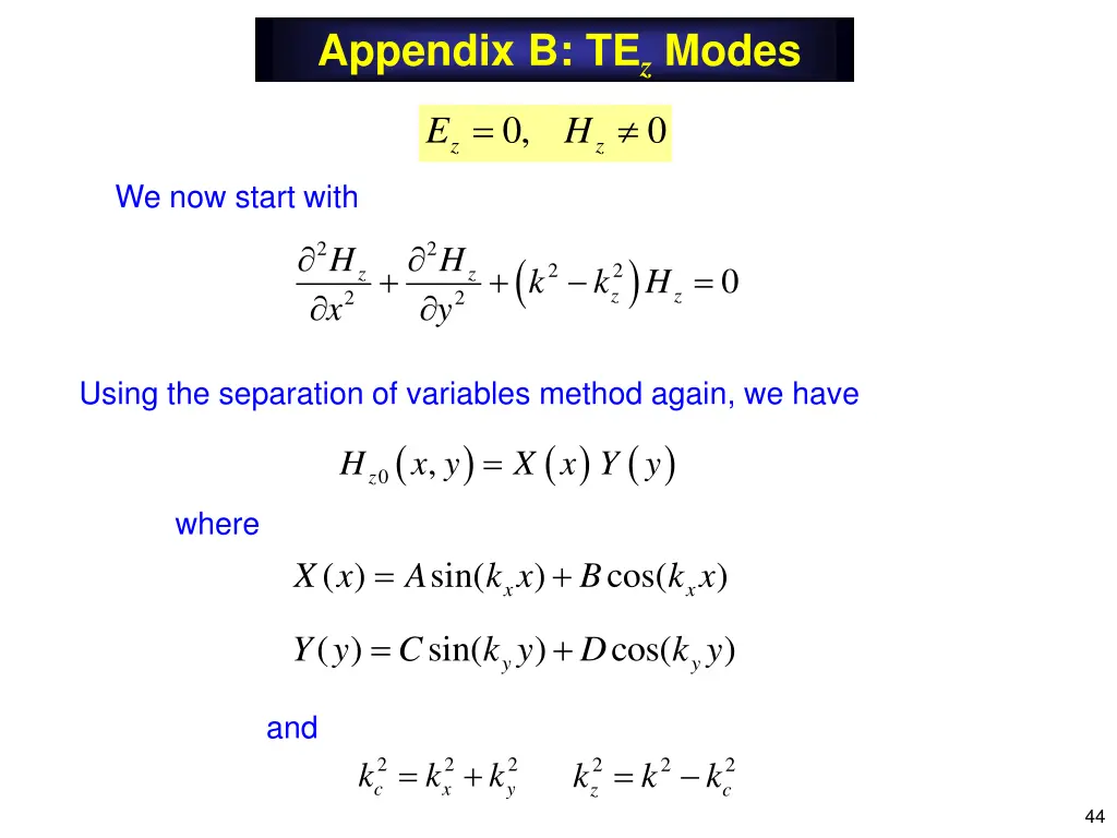 appendix b te z modes