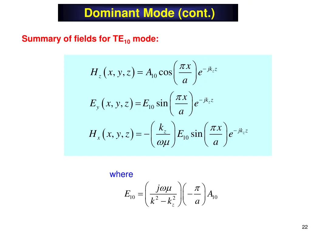 dominant mode cont 2