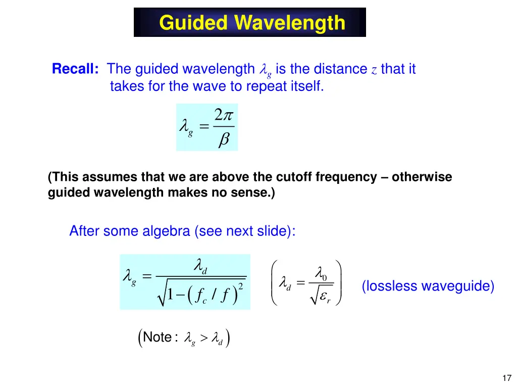 guided wavelength