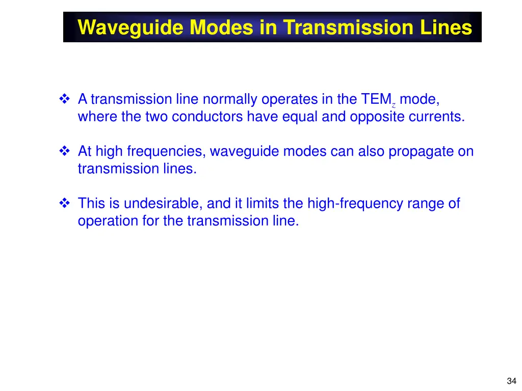 waveguide modes in transmission lines