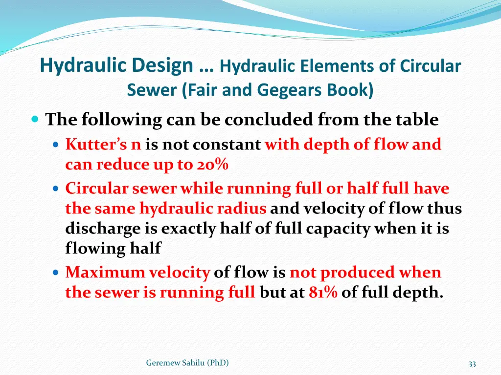 hydraulic design hydraulic elements of circular 1