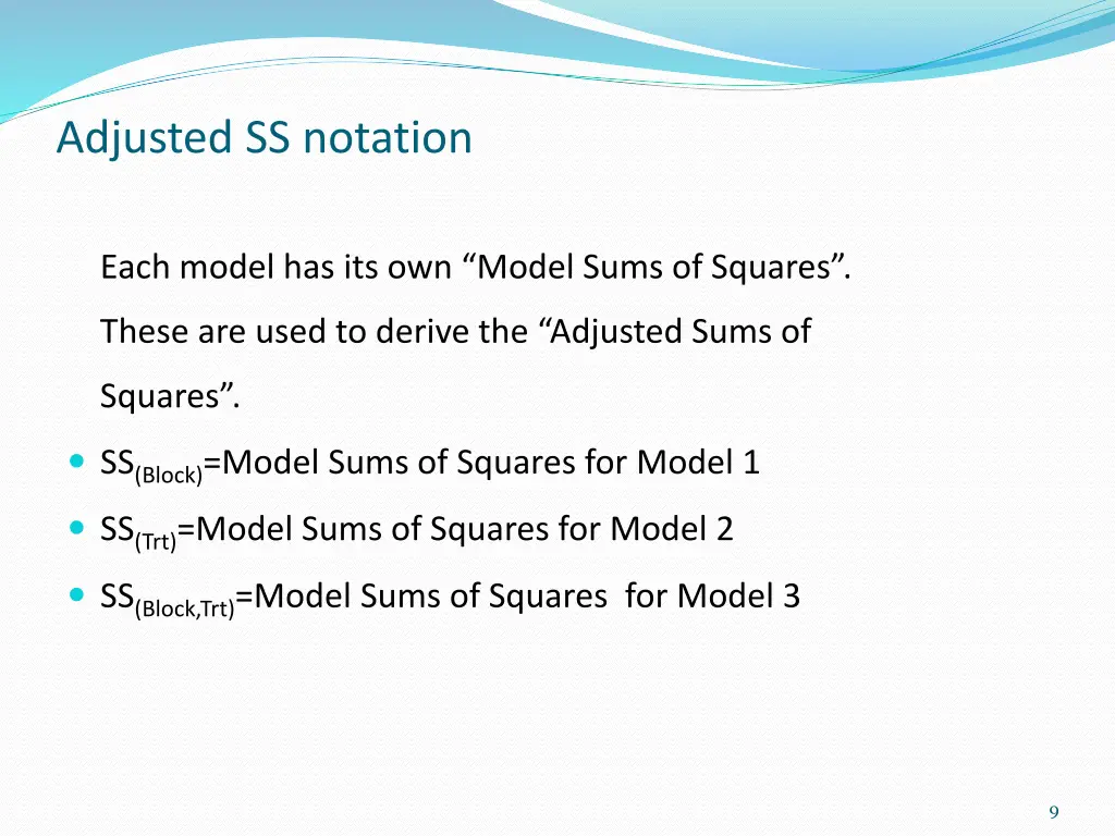 adjusted ss notation