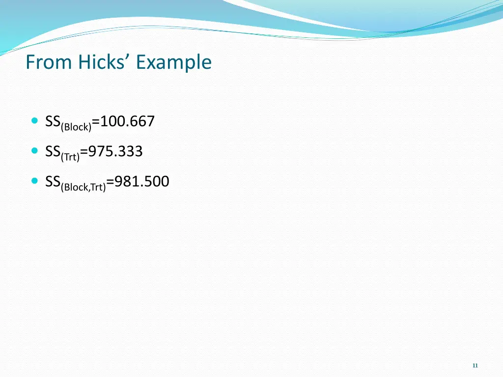 from hicks example