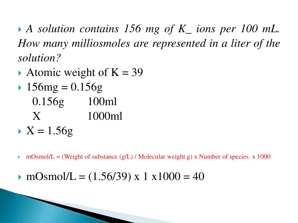 a solution contains 156 mg of k ions